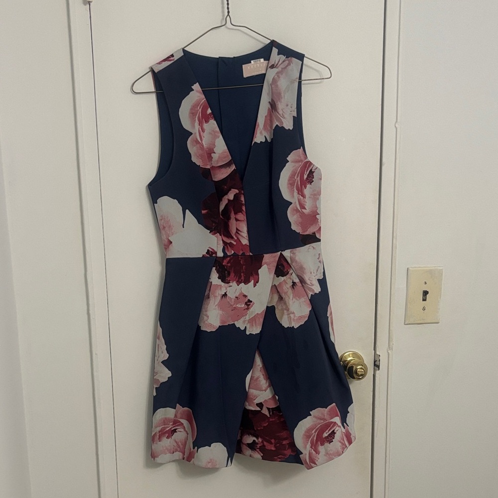 KEEPSAKE the Label Navy and Pink Floral Mini Dress